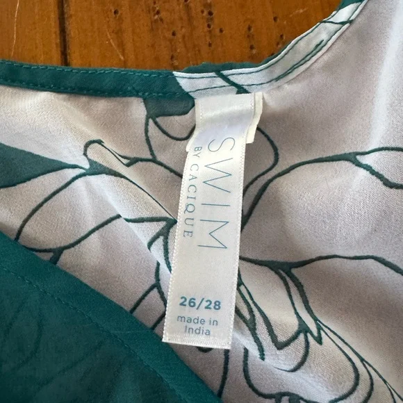 Cacique Teal and White Floral Blouse - Picture 2 of 3